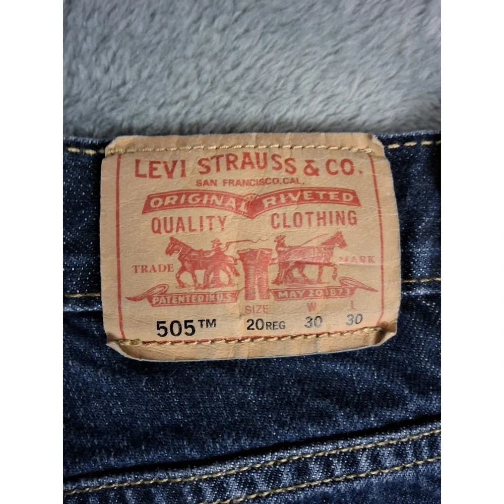 Levis 505 Regular Jeans Boys 30x30‎ 20 Reg Dark Blue Straight Leg.